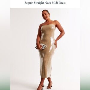 Abercrombie Sequin Straight Neck Midi Dress